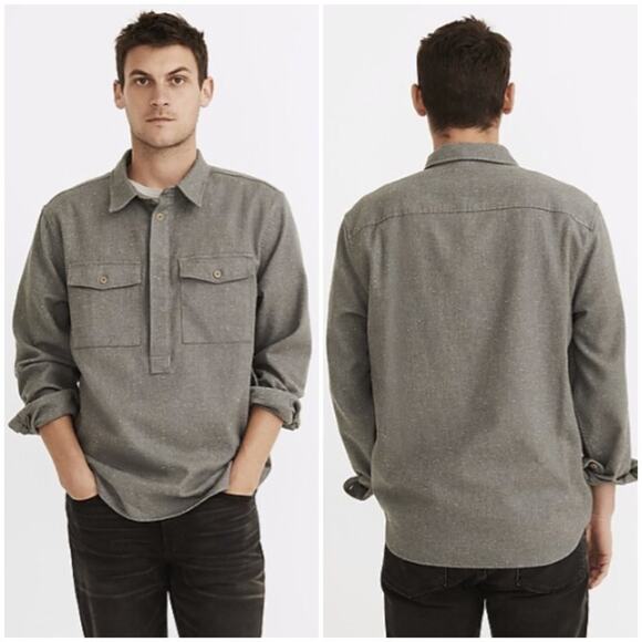 Madewell Men's Nubby Easy Shirt Jacket Gray Size S - Picture 1 of 9